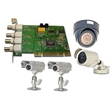 Q-See 4 Channel PCI DVR Card with 4 Color CMOS Camera Kits