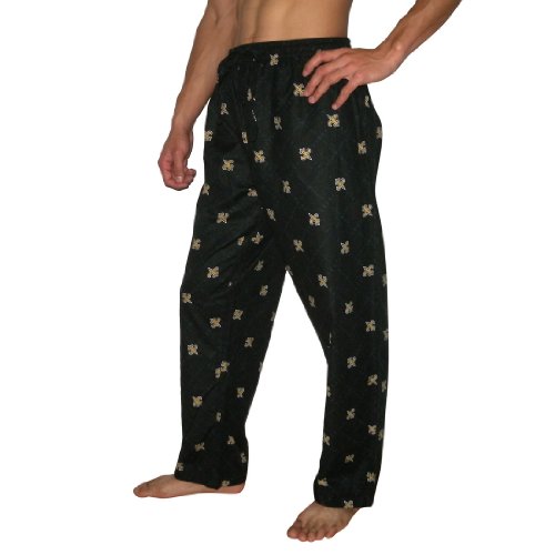 Mens NFL New Orleans Saints Cotton Thermal Sleepwear / Pajama Pants - Black (Size: XL)