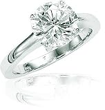 Certified Round Diamond Engagement Solitaire Ring (1.24 ct I-SI1) 14k White Gold