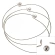 Silver Plated Wire Beading Bracelet With Ball - Add A Bead (3 Bracelets)