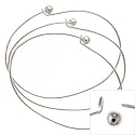 Silver Plated Wire Beading Bracelet With Ball - Add A Bead (3 Bracelets)