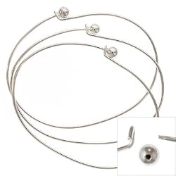 Silver Plate Wire Beading Bracelet With Ball Add A Bead (3)