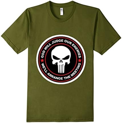 "God Will Judge Our Enemies We'll Arrange The Meeting" Shirt - Male 3XL - Olive