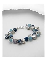 Japanese silk cord Natural Stone Bracelet In Zinc
