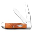 Bear & Son Cutlery K607 Kodiak Mini Trapper Pocket Knife with Autumn Feather Jigged Bone Hanldes
