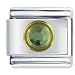 Circle August Peridot Color Rhinestone Italian Charms
