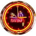 Tiki Bar Chrome Finished Neon Clock (red) (15"H x 15"W x 3"D)