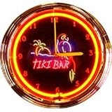 Tiki Bar Chrome Finished Neon Clock (red) (15