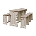 Resin Picnic Table and Bench Set - Taupe/ Gray