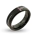 Custom Cables - Engravable Mens Black Titanium Signet Ring with Cable Inlay. Engrave it at EvesAddiction!