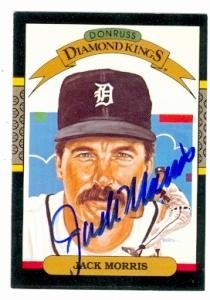 Jack Morris Autographed/Hand Signed Baseball Card (Detroit Tigers) 1987 Donruss Diamond Kings #13