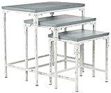 Safavieh American Home Collection Julian Distressed Stacking Tables, Pale Blue and White Safavieh American Home Collection Julian Distressed Stacking Tables, Pale Blue and White