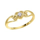 10K Yellow Gold 0.05 ct. Diamond Heart Ring