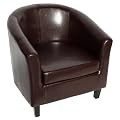 Brown Faux Leather Tub Chair