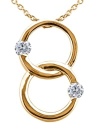 0.54 Ct Round G/H SI2 Diamond 18K Yellow Gold Pendant