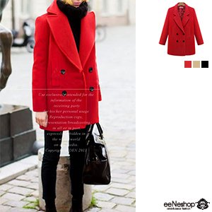 (イイネショップ) eeNeshop キルティング ダブル チェスター コート