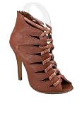 Lace Front Cut-Out Peep Toe Heel