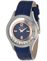 Kenneth Cole New York Womens KC2784 Transparency Blue and Rose Gold Floating Stone Dial Watch
