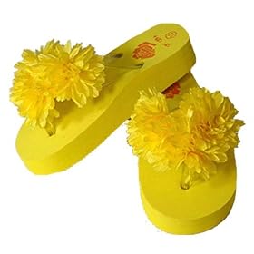 New Girls Silk Flower Flip Flop Sandals (Assorted Colors Available) ~ Great for Beach Weddings!