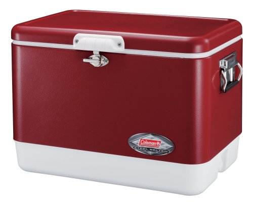 Coleman 54-Quart Steel-Belted Cooler, Red