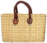 Moroccan Straw Summer Beach / Shopper / Tote Bag 14"x9"x4.5"