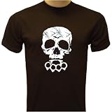 Skull with Brass Knuckles T-shirt, Death T-shirts, Hardcore Gothic T-shirts