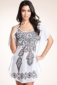 Scoop Neck Scatter Floral Print Kaftan