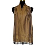 Beautiful Gift For Her, Handmade Self Design Semi Silk Rectangular Scarf From India (Free Shipping) scrf0043r