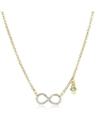 Blee Inara Swarovski Infinity Charm Chain Necklace with Hamsa and Eye