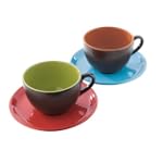 Mario Batali Cafe Cups and Saucers, Set of 2