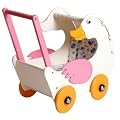 Wooden Doll's Pram Pushchair Toy Goose With Bedding