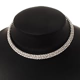 Watch&Jewellery Online Shop Ranking 199. 2-Row Swarovski Crystal Choker Necklace (Silver Plated)