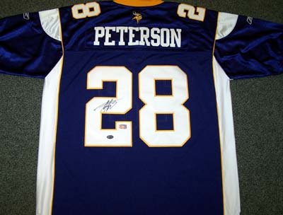 Adrian Peterson Minnesota Vikings NFL Hand Signed Authentic Style Purple Jersey