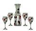 ArtisanStreet's 4-Piece Playing Cards Matching Set. Four Hand Painted Wine Glasses with Matching Carafe. Features Black & Red Clubs, Spades, Diamonds and Hearts. Made to Order & Signed by Artisan.