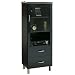 Contemporary Bookcase, Black Onyx and Charcoal