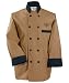 Fashion Chef Coats, Khaki w/Black Trim, X-Large