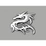 Chrom Aufkleber 3D Car Logo Motiv Dragon II 75x70 &hellip von FK