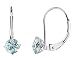 Aquamarine Gemstone French Back 5mm Solitaire Earring in 14K White Gold
