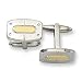 Stainless Steel 24k Gold Accent Cuff Links