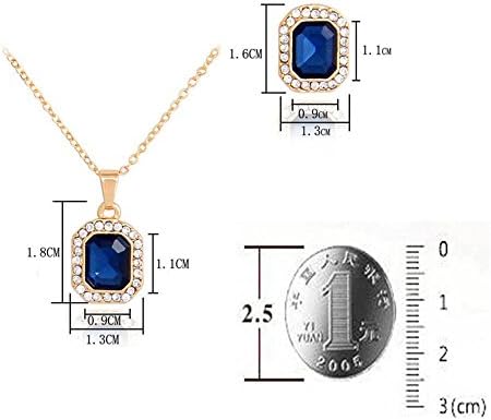 Elegant Noble Women's Jewelry Sets 18K Gold Plated Shiny Blue CZ Crystal Jewelry