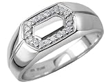 Men's Diamond Signet Ring 1/7 Carat (ctw) in White Gold