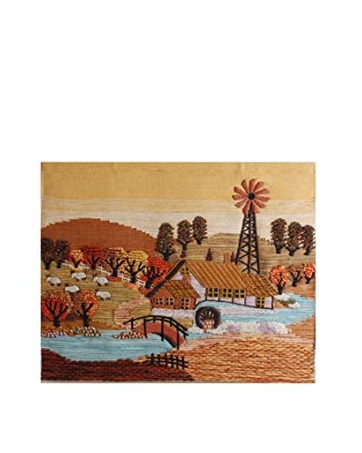 Jute & Co Arazzo Tessuto E Ricamato A Mano Multicolore 75×100 cm