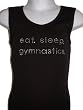 Girls Tank Shirt Black Gymnastics with Crystal Design "Eat, Sleep, Gymnastics"