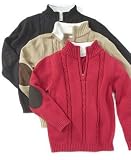 Greendog Little Boy Zip-Neck Cable Sweater