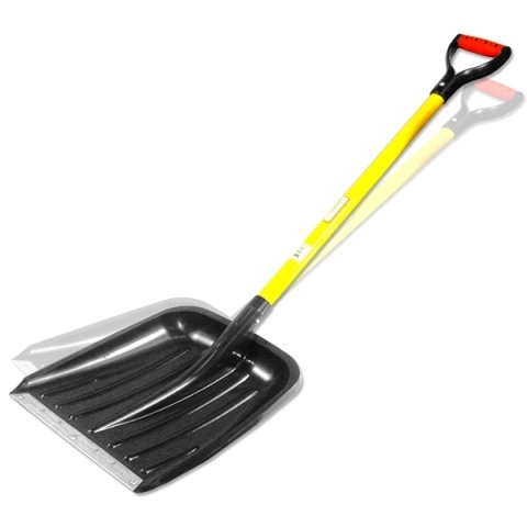 Lightweight Cold-Resistant Polymer Large Scoop Shovel - Fiberglass Handle - GREAT Snow Mover!