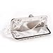 Crystals kiss lock satin pleated evening wedding prom bridal clutch lady handbag