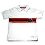 Cool Island - Toddler Boys and Boys Short Sleeve Pique Polo, White, Orange, Navy (Size 4T)