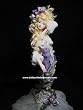 Victorian Lady with Purple Evening Ball Gown