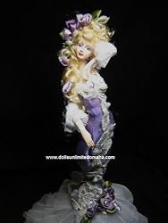 Victorian Lady with Purple Evening Ball Gown