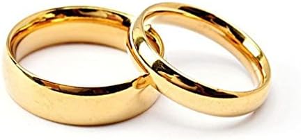 Jewelryfinds New Golden Couple Glossy Titanium Steel Polishing Rings Formula Christmas Gifts